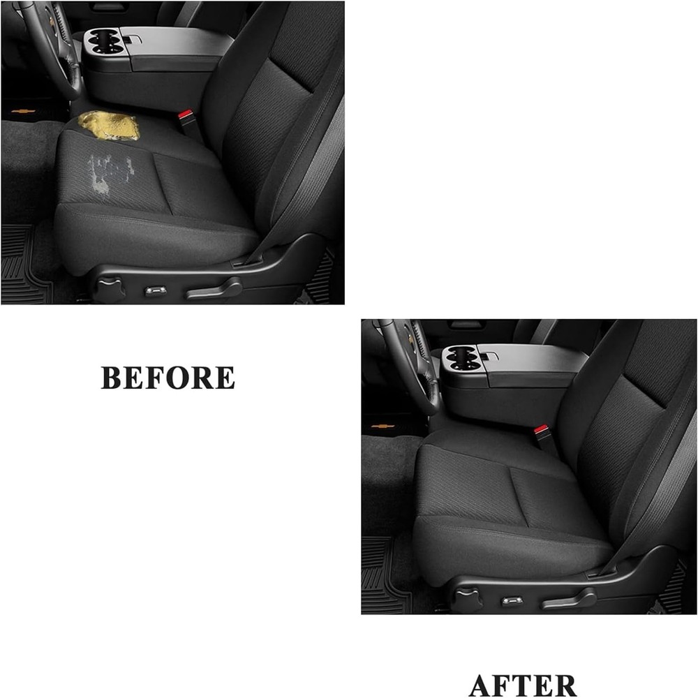 Front Driver Side Bottom & Top Lean Back Replacement Cloth Seat Covers Black