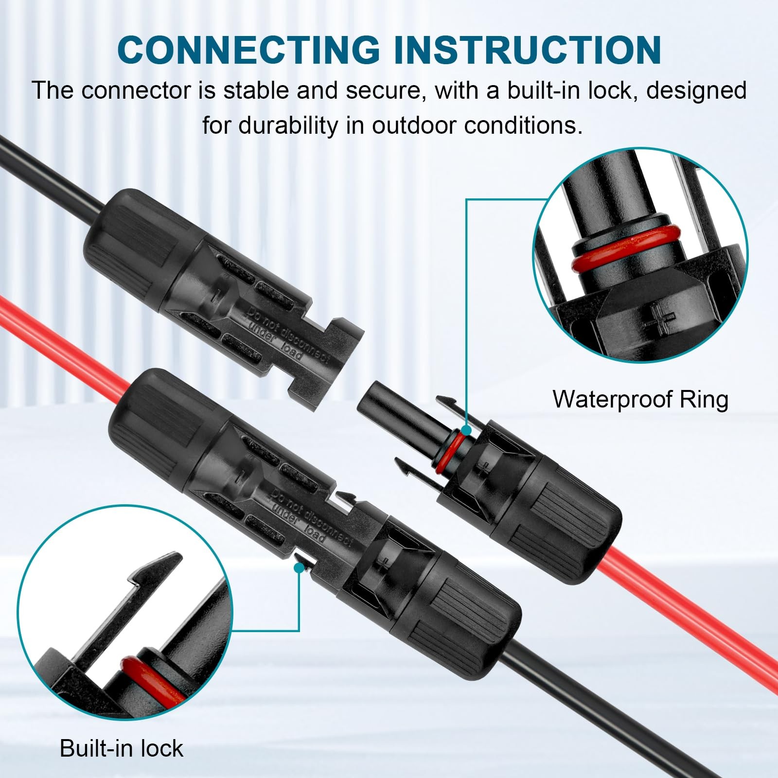 10 AWG Solar Extension Cable 10FT, Flexible Panel 10AWG NO-SLEEVE
