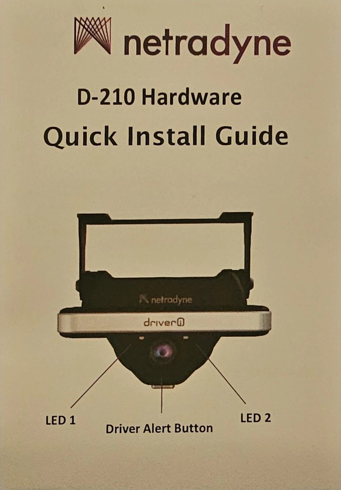 NETRADYNE DRIVER DASHBOARD DRIVER I DUAL FLEET DASHBOARD CAMERA AND MODULE D-210