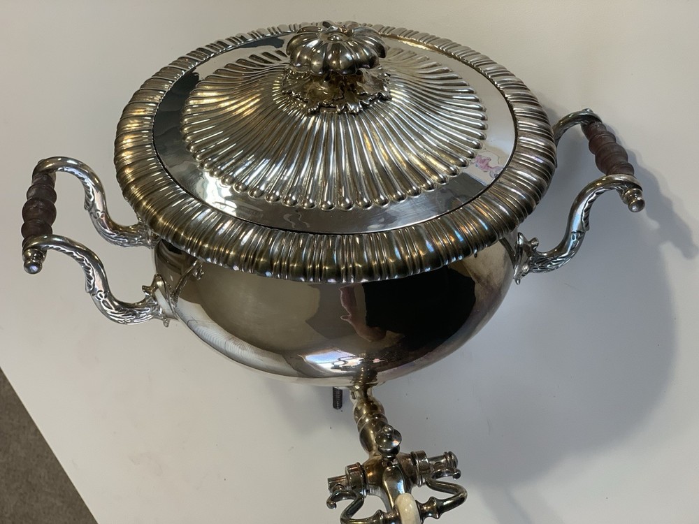 Antique 19th Century Regency Samovar, Old Sheffield Plate Tea Urn -Missing base