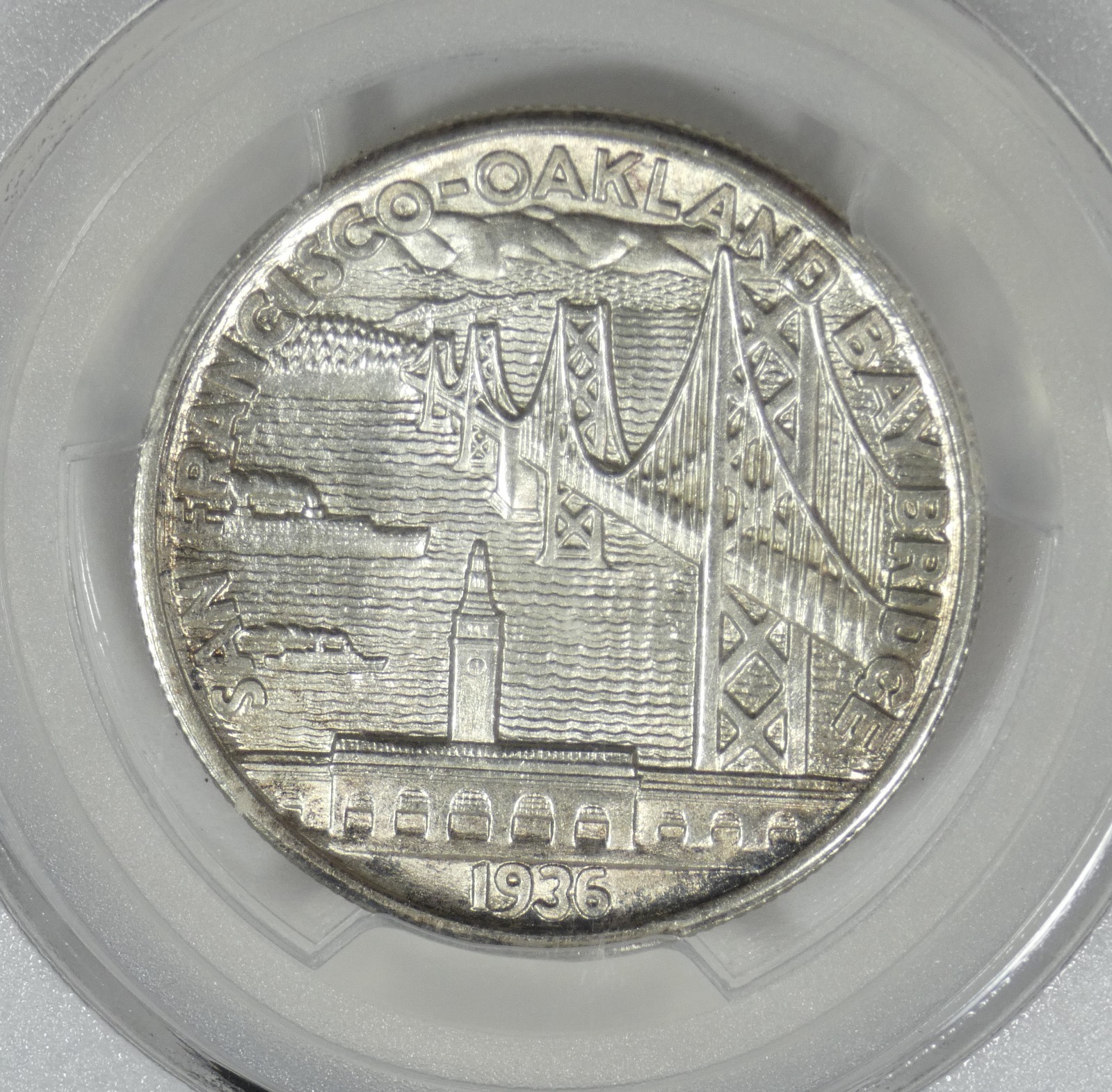 1936-S Bay Bridge Commemorative Silver Half Dollar CERTIFIED PCGS MS 65