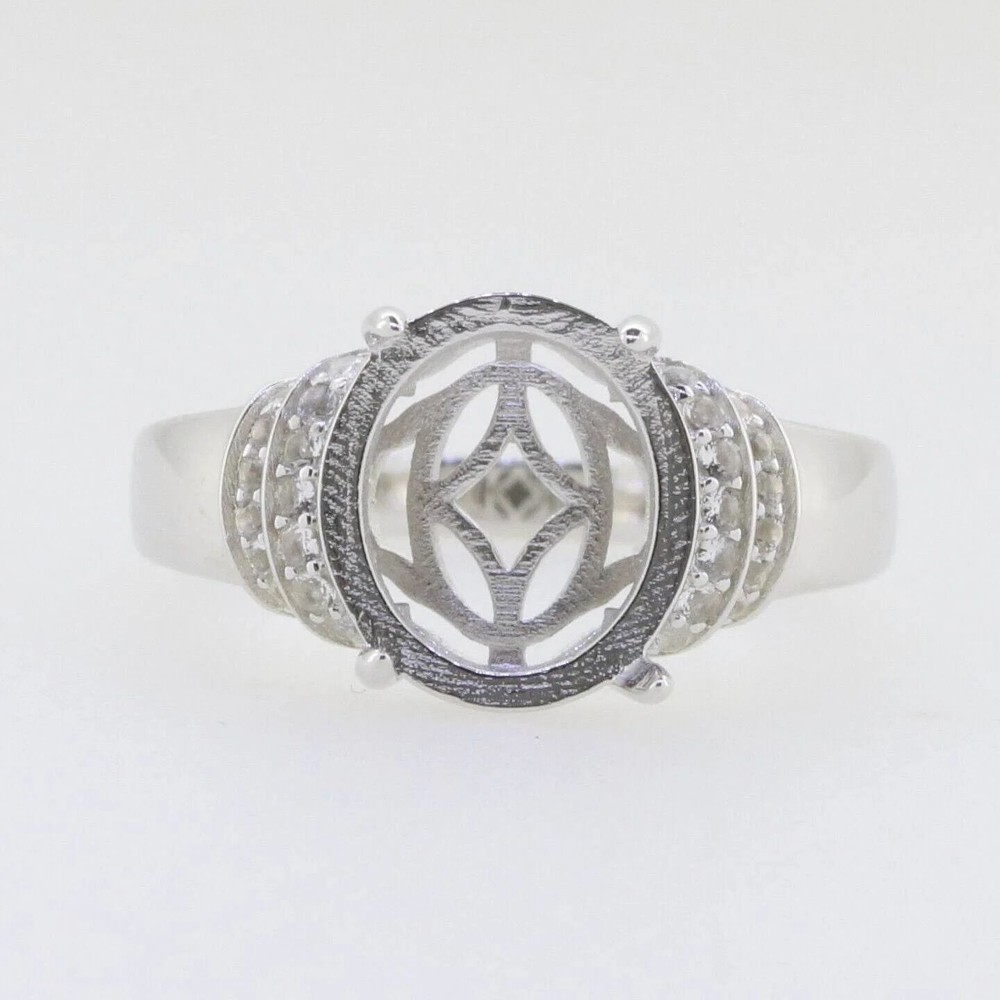 925 Sterling Silver Ring Semi Mount Ring Setting Oval 9x7mm Ring