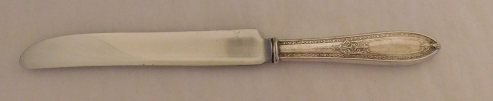 1 Dinner Knife - Silver Plate - Leaf, Flower, Vine, Scrolls Pattern #P189