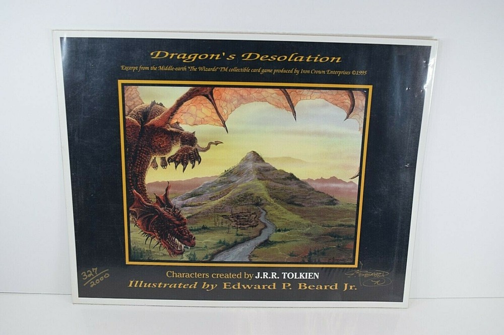 Ed Beard Jr. "Dragon's Desolation" LE Lithograph #327/2000 Signed, Sealed, Mint