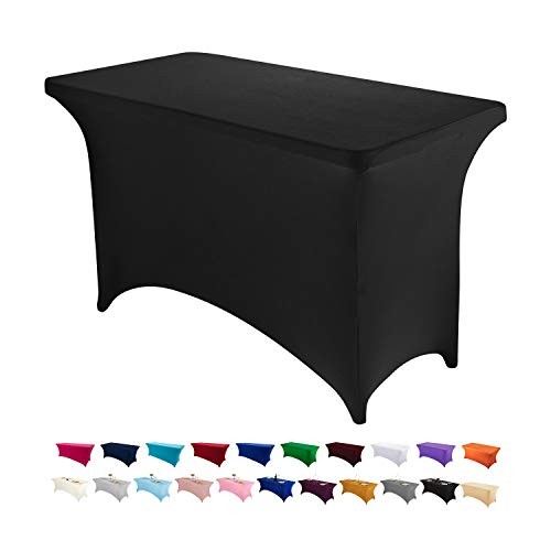 4FT Spandex Table Cover Rectangular Stretch 48" x 30" (Rectangular) Black