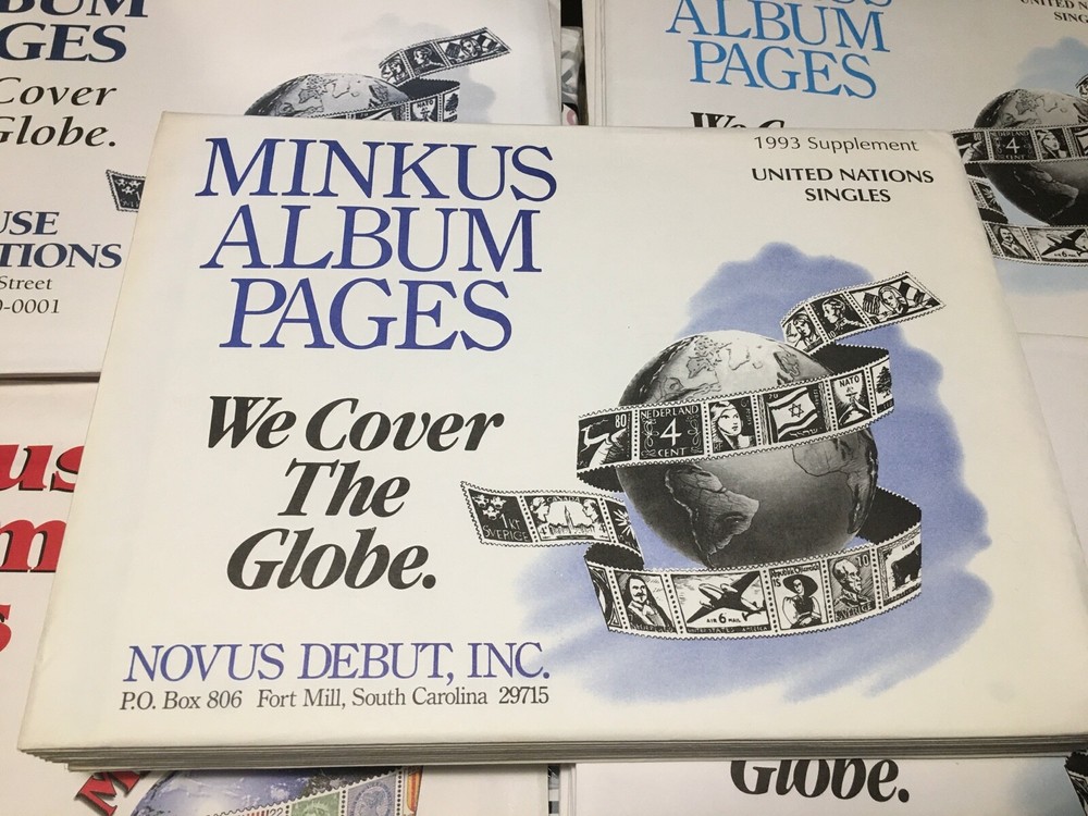 New Minkus United Nations Singles Stamp Album Supplement Pages- 1993