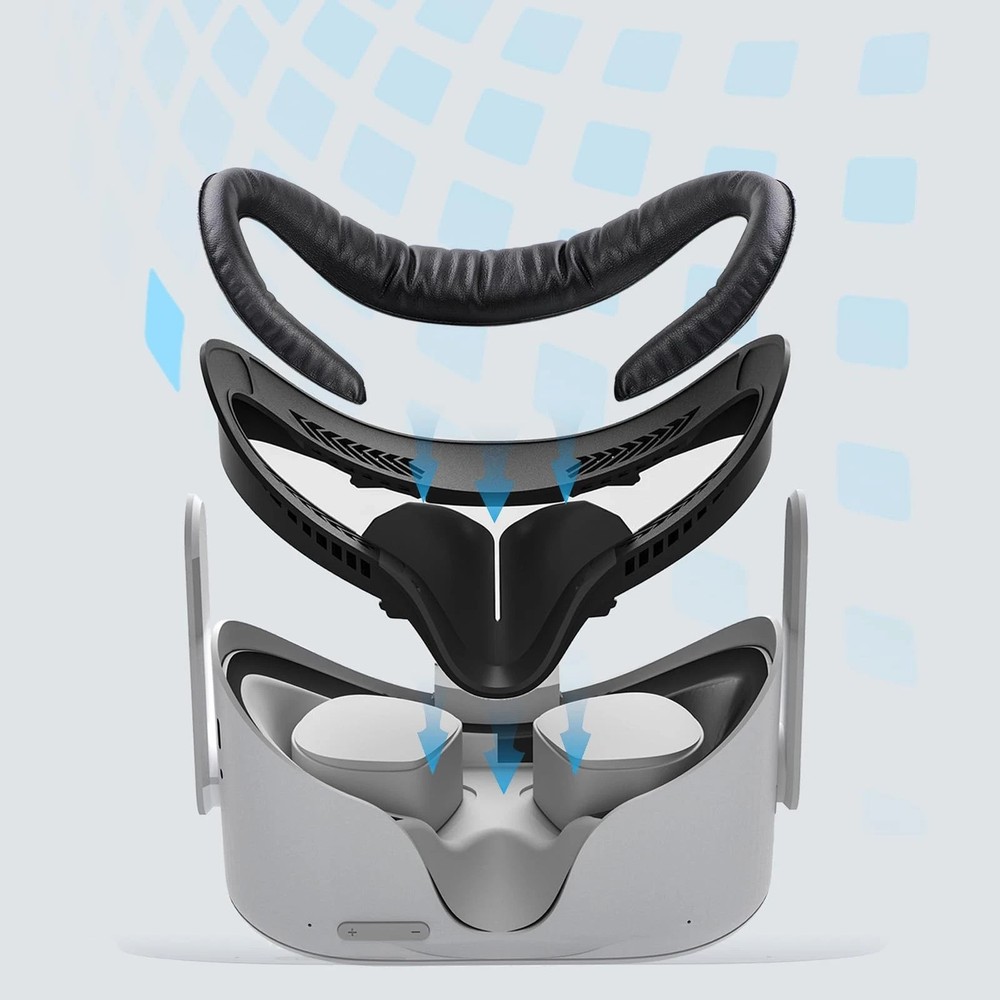compatible with oculus quest 2 face bracket replacement,vr pu leather face pa...