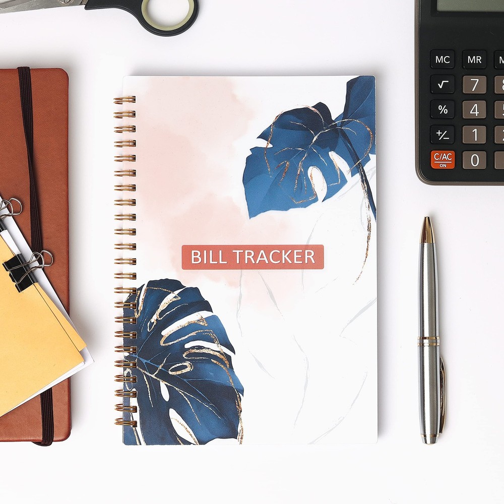 Bill Payment Tracker. A5 Notebook Bill Planner with Spiral Binding and Back P...