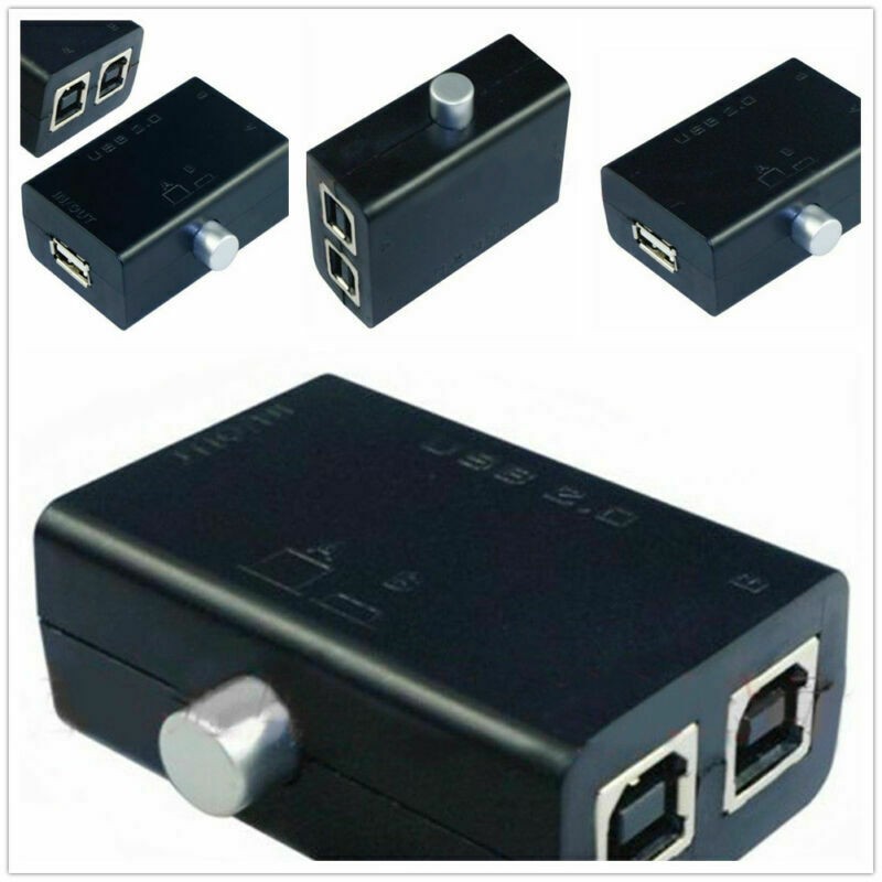 USB Sharing Share Switch Box Hub 2 Ports PC Computer Scanner Printer Manual f