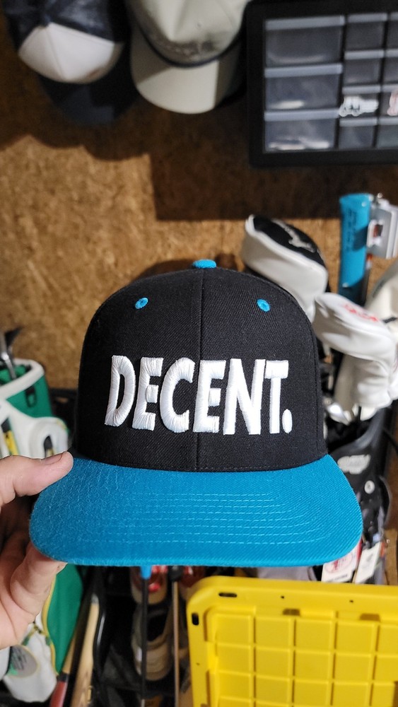 Fairly Decent Golf DECENT. Black/Teal Snapback