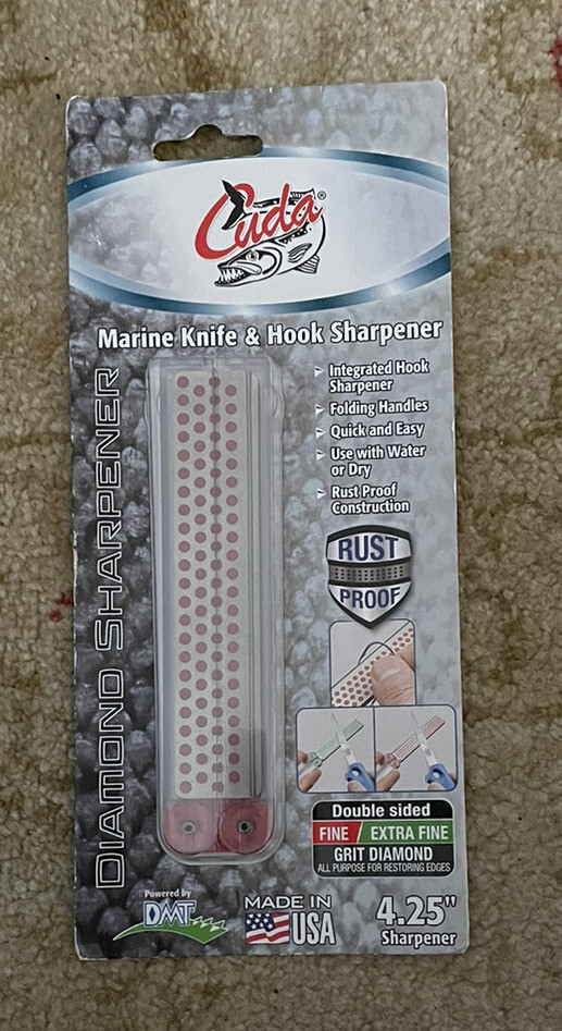 Cuda DMT Marine Knife & Hook Diamond Sharpener Fine/ Extra Fine Double Sided