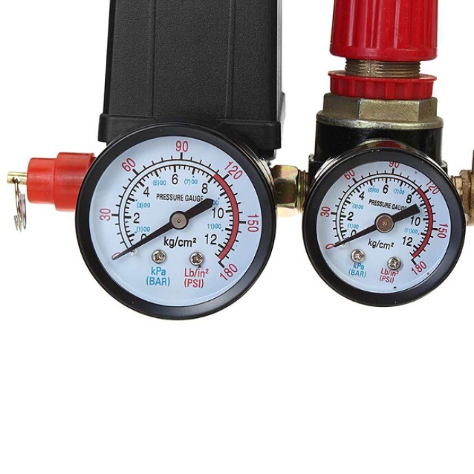 120PSI Air Compressor Pressure Switch Control Valve Manifold Regulator Gauges