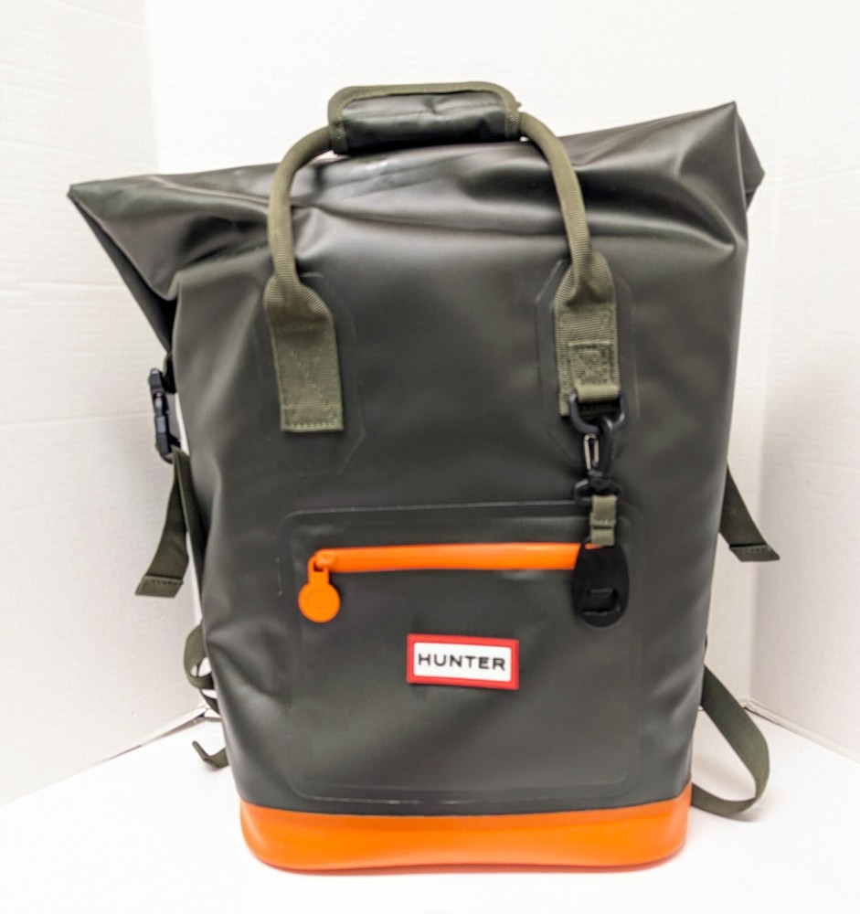Hunter Target Roll Top Cooler Backpack Olive Green & Orange