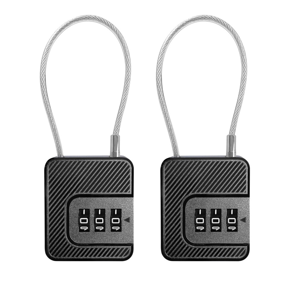 Coipdfty 3 Digit Combination Lock Flexible Steel Cable Waterproof White 2 Pack