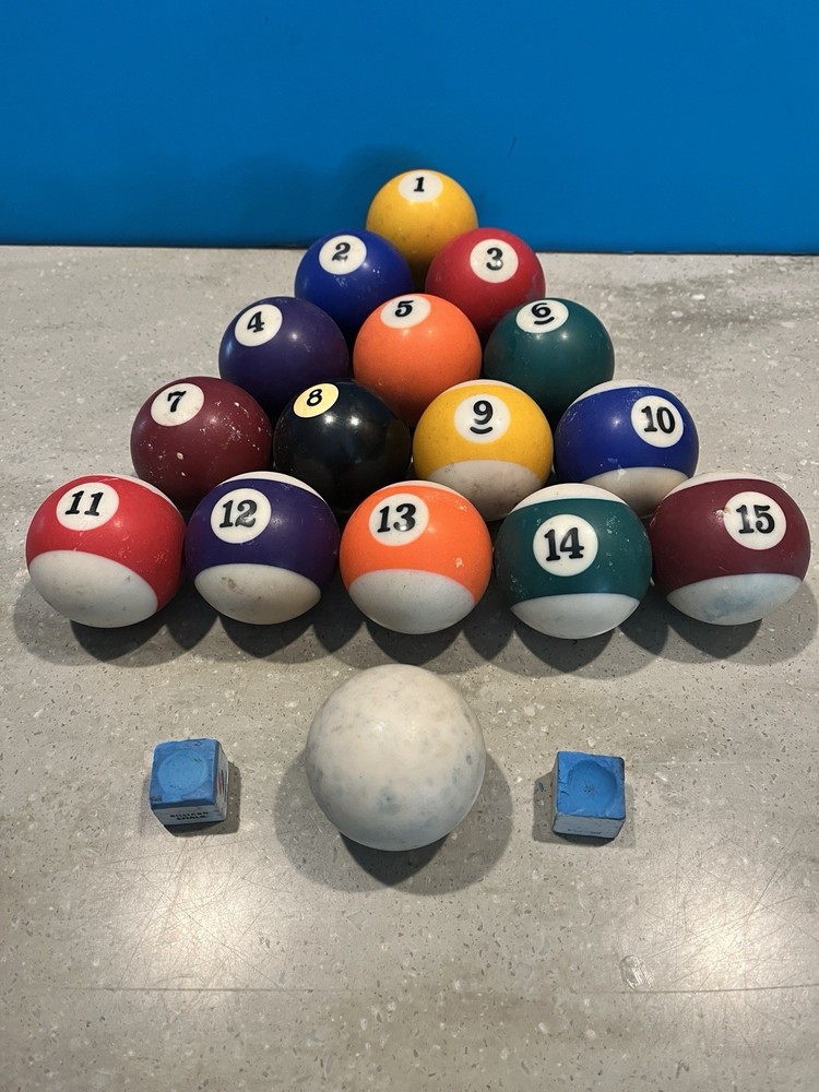 Pool ball set Include Cue Ball. used
