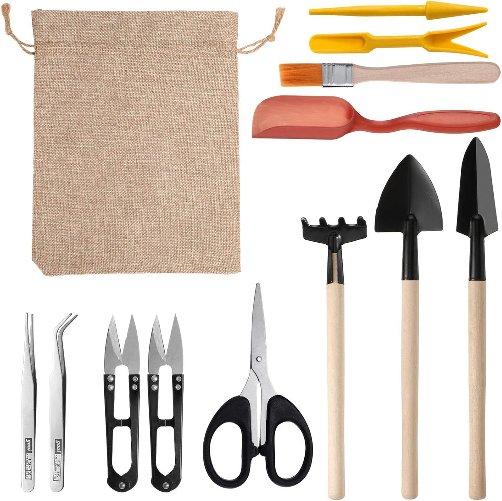 13 Pieces Bonsai Tools Set Succulent Mini Garden Hand Tools Includes Pruning She