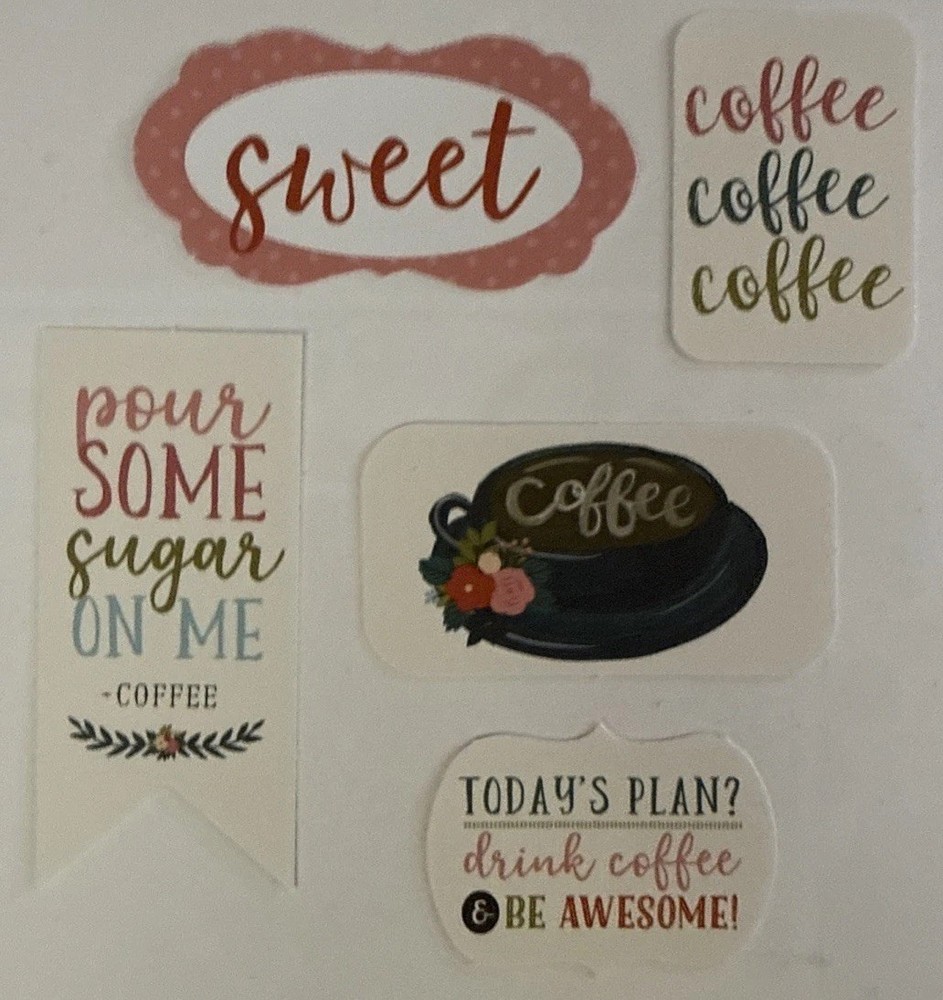 COFFEE FRAMES & TAGS EPHEMERA Die-Cut Set(33pc) Echo Park•Drinks•Card Making•