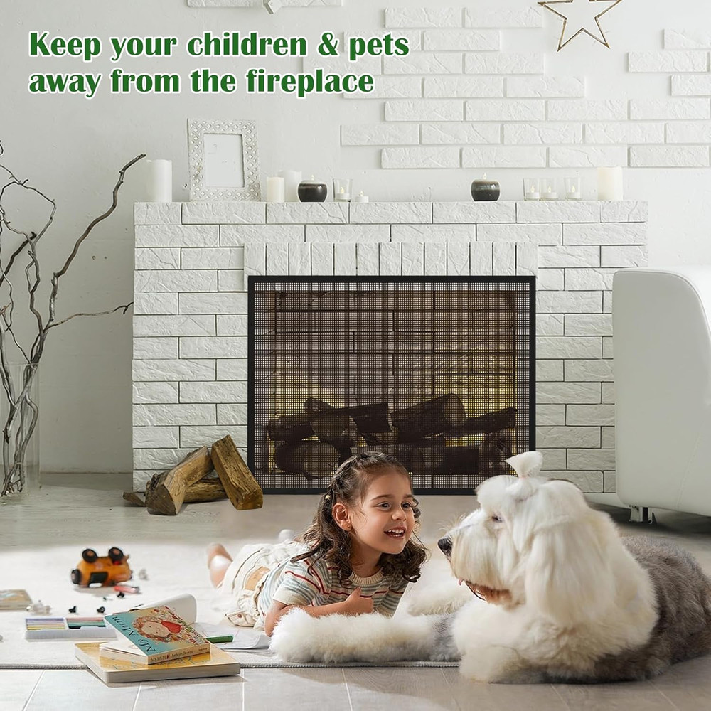 Fireplace Screen Safe Mesh Gate Mesh Screen Child Proof Existing Fireplace Barri