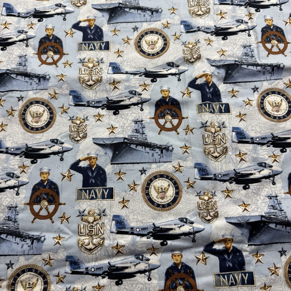Handmade Single Stitch U.S. Navy Throw