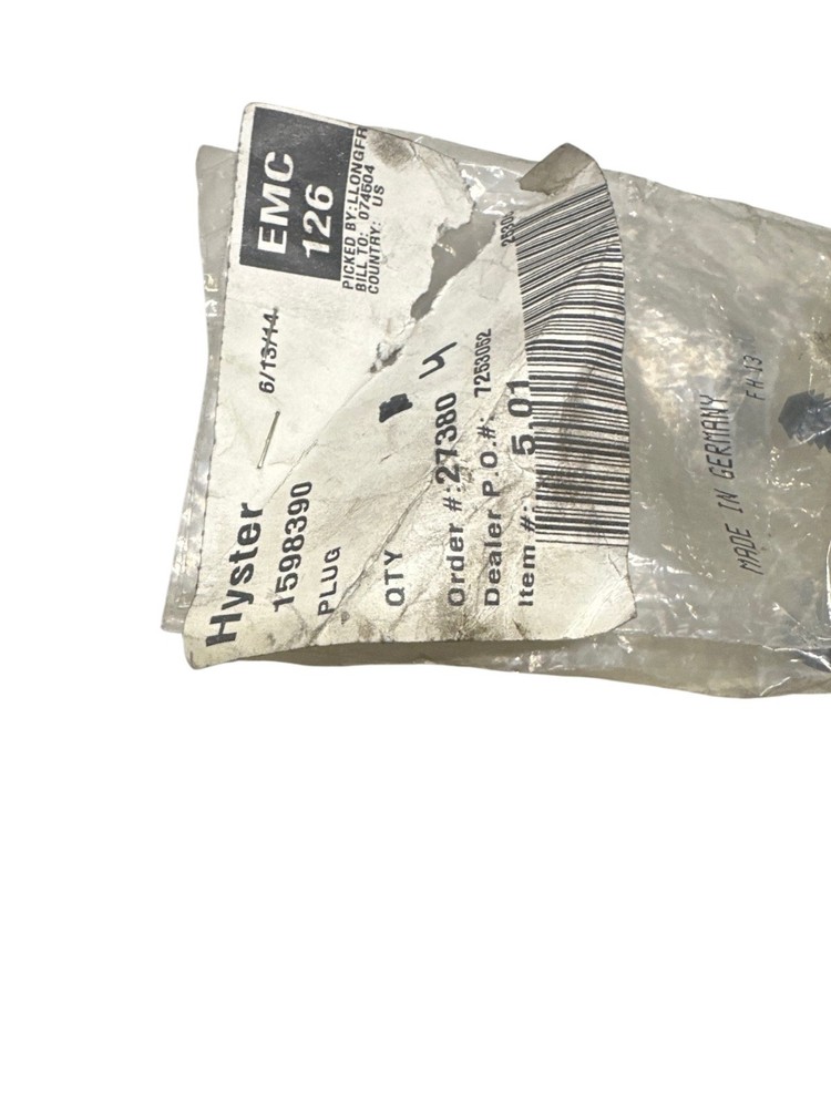 HYSTER 1598390 PLUG 🔥 Fast Shipping 🔥