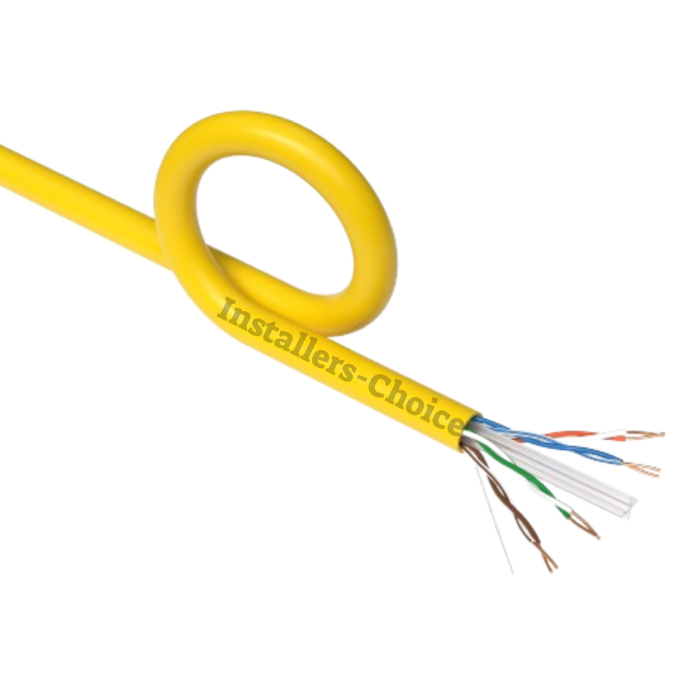 Cat6 1000FT CCA UTP Solid Yellow Ethernet Cable - LAN Network Bulk 23 AWG RJ45