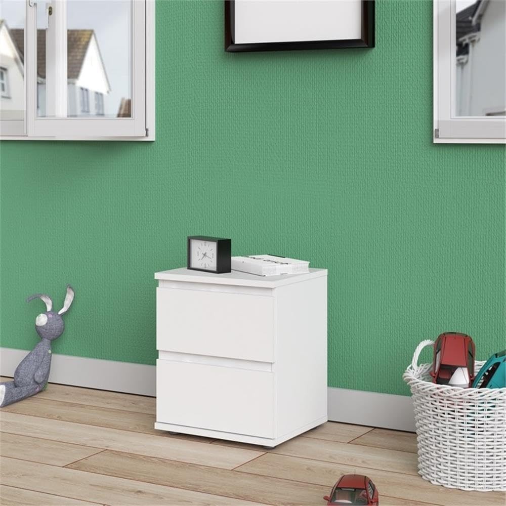 2 Drawer Bedroom Nighstand White