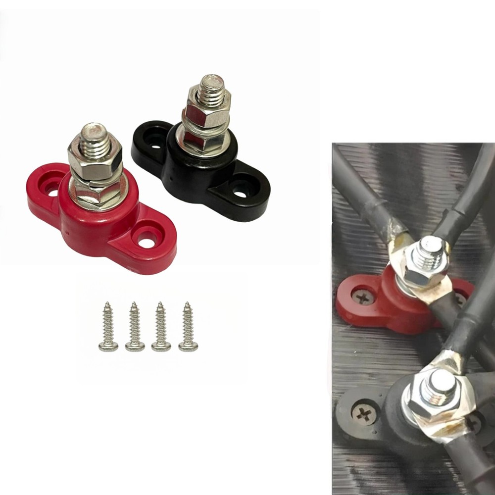 2PCS Heavy Duty Battery Junction Block 5/16" Single Stud 12V-48V 200A Post