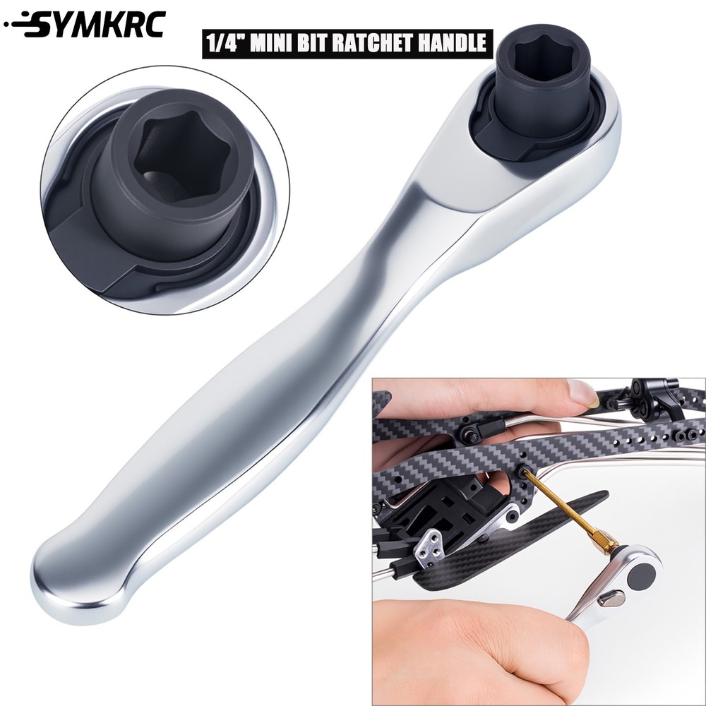 1/4" Mini Quick Socket Ratchet Wrench Rod Screwdriver Bit Tool Hex Torque Tools