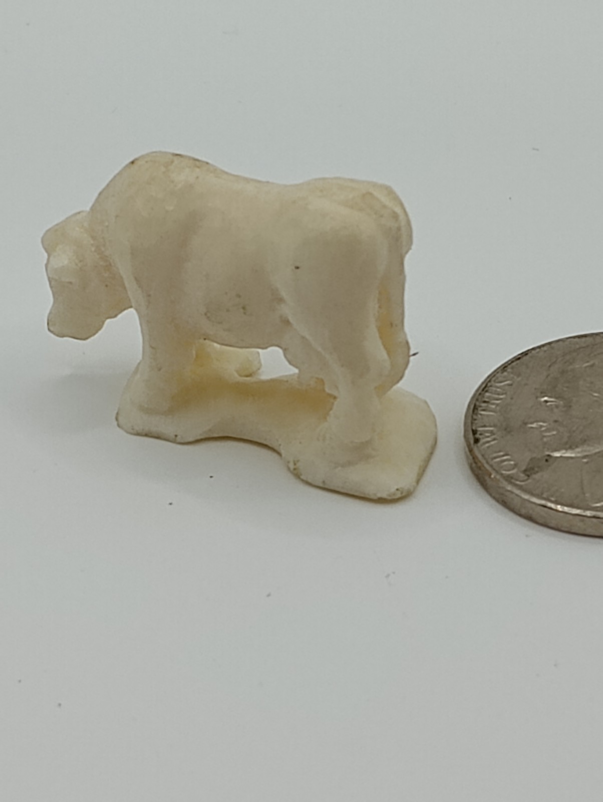 Bovine Bone Hand Carved Cow Figurine Made In USA Collector Item Farm Animal Gift