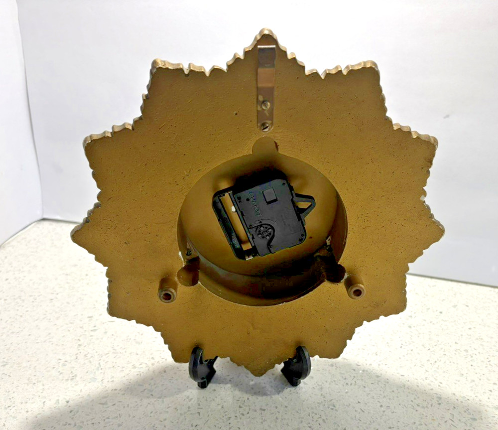 Vintage Smiths Gold Plaster Sunburst Wall Clock