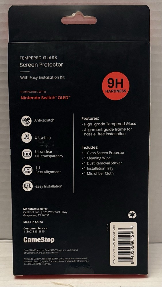 Nintendo Switch Oled Screen Protector - Tempered Glass Wit Installation Kit