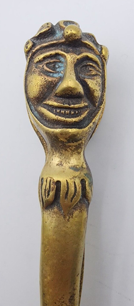 Brass Jester's Head Nutcracker 7" Long