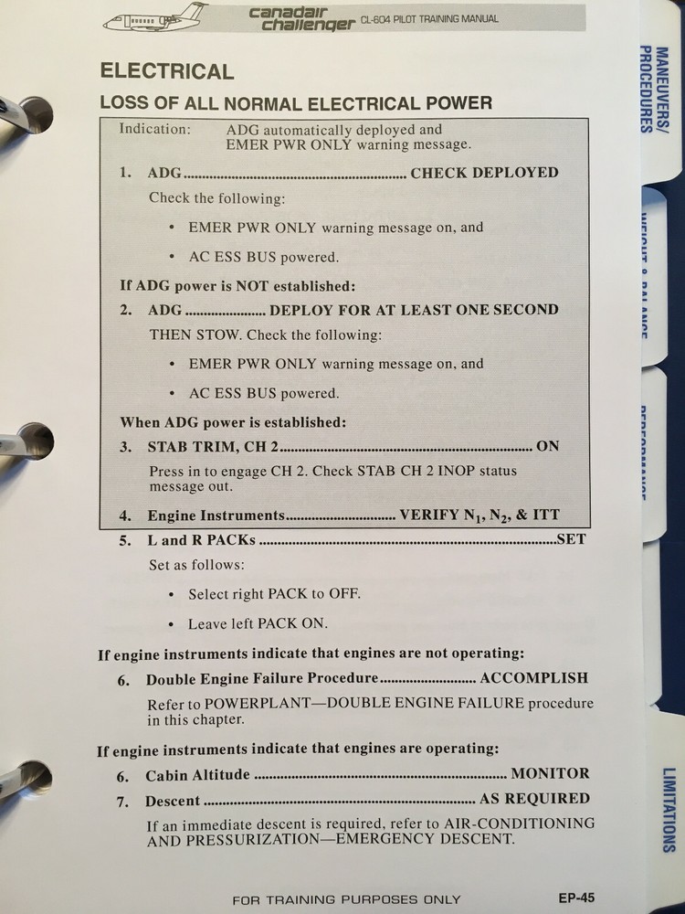 Challenger 604 Pilot Training Manual, Vol. 1 Operations
