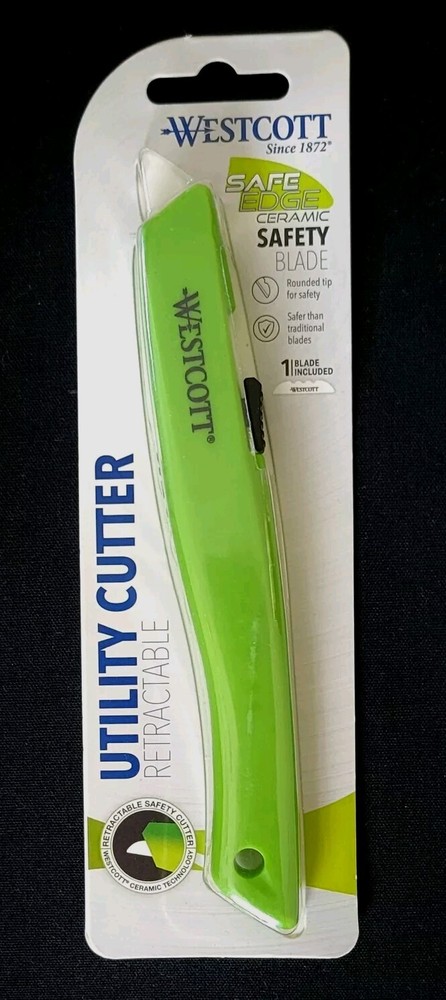 Full Sized Retractable Ceramic Utility Cutter Green