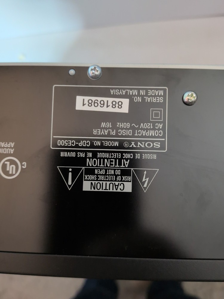 Sony CDP-CE500 5 Disc CD Changer Carousel Player USB Front Recorder No Remote