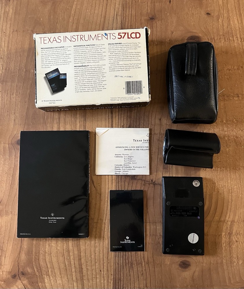 TI Texas Instruments 57LCD Calculator With Box Sourcebook Rare VTG NOT WORKING