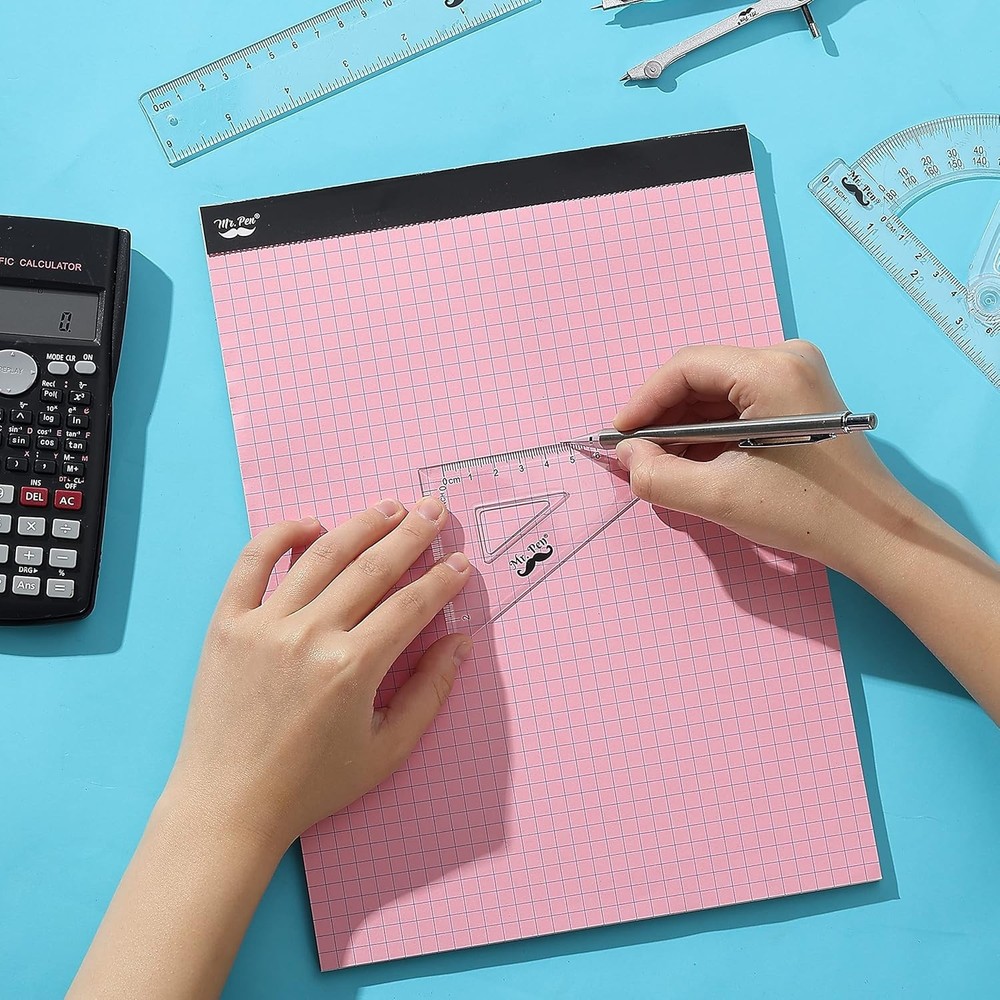 Versatile 11x8.5 Pastel Graph Paper Pad – 50 Sheets for Creativity & Calculation