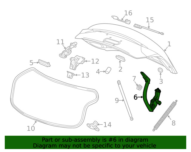 Genuine GM Passenger Side Deck Lid Hinge 23469623