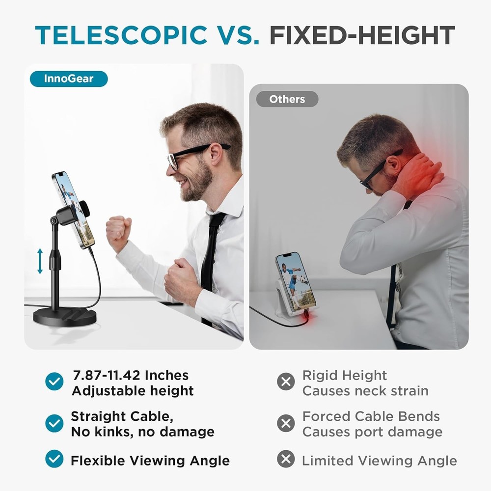 Webcam Mount Telescopic Stand with Black for Desk Table Recording