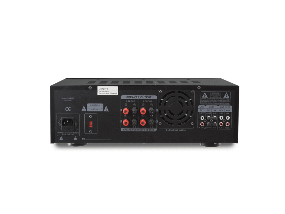Technical Pro MM2000BT Mic Mixing Amplifier w/ USB/SD Card/Record & Bluetooth