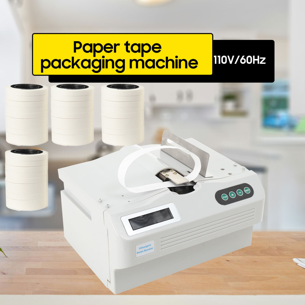 Automatic Small Banknote Binding Machine Money Tied Strapping Machine 110V