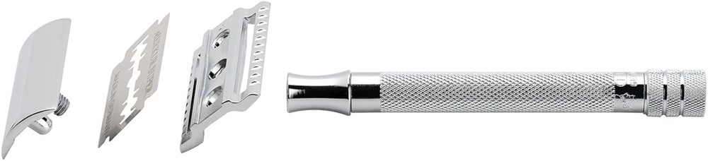 German-Made 23C Double Edge Razor - Smooth Shave with Closed Comb Precision