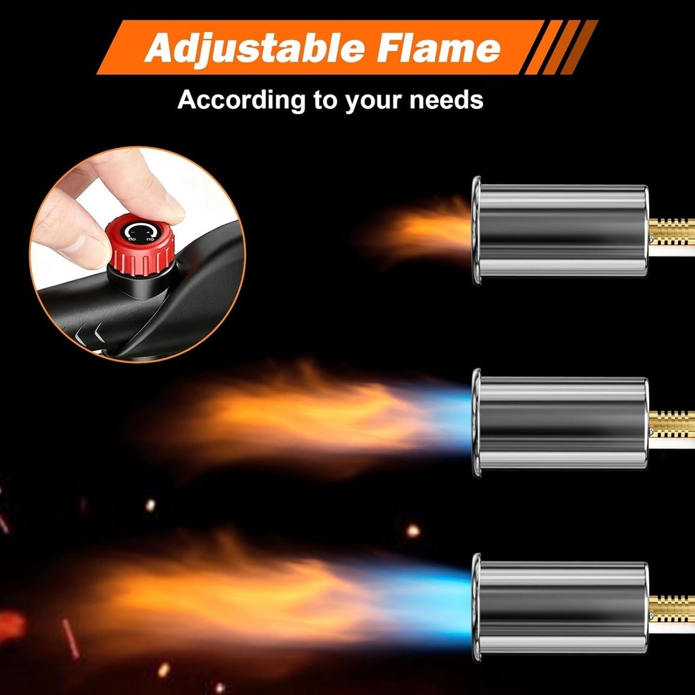 Portable Propane Torch - Adjustable Flame for Camping, Grilling & Culinary Arts