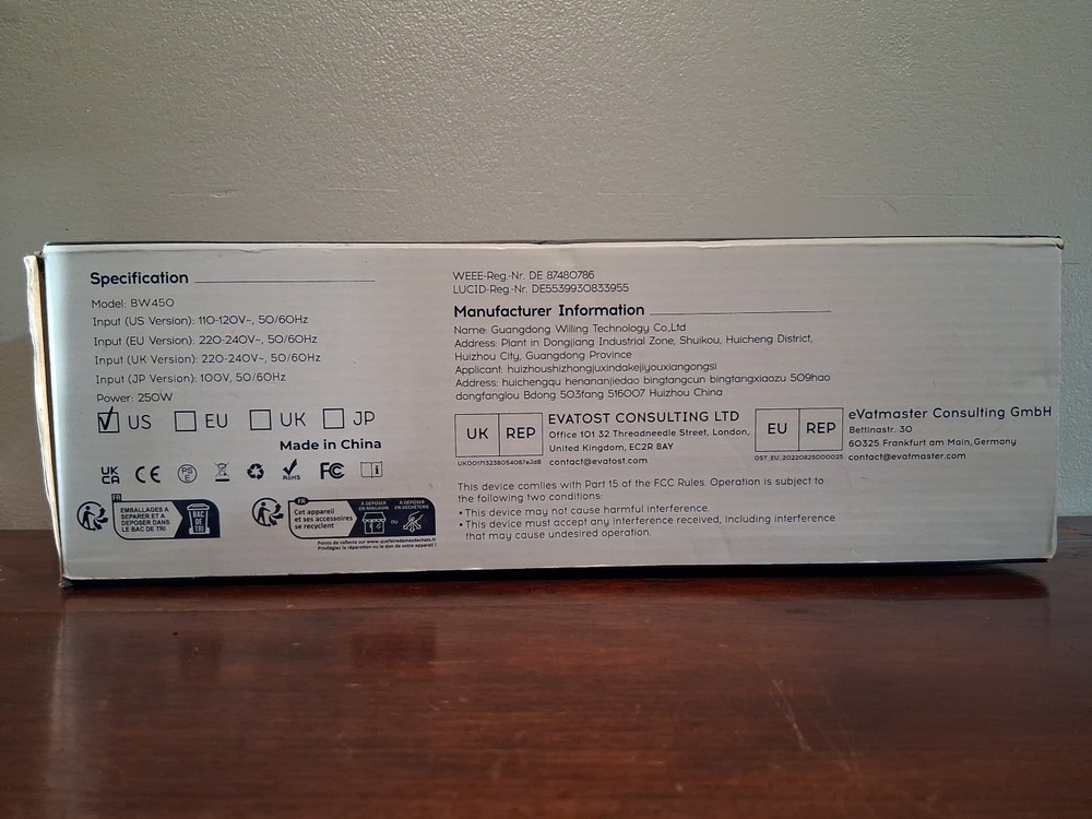 iTRUSOU Electric Warming Tray BW450- Full Surface Heating, Rollable Open Box