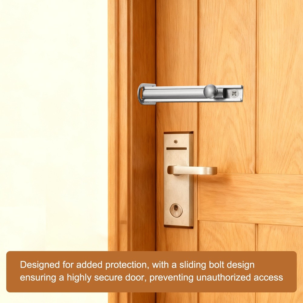 6" Solid Brass Surface Bolt, Polished Slide Latch Door Lock, Bronze
