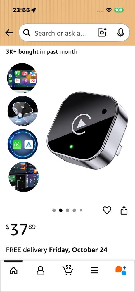 2026 Wireless Apple CarPlay/Android Auto Adapter Plug and Play