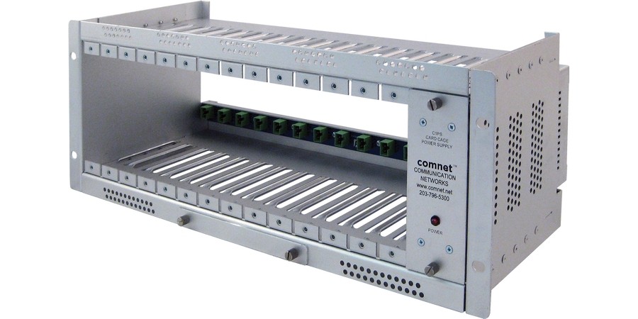 NEW Comnet C1-US 19" Rack Mount Card Cage with Power Supply 14-Slot Capacity
