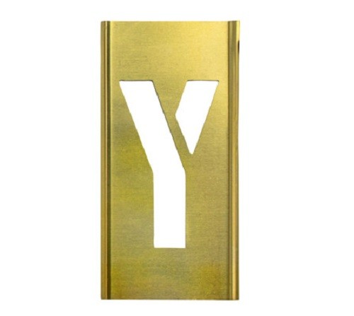 CH Hanson 10016Y - Stencil Sort-6" Brass Gothic Y
