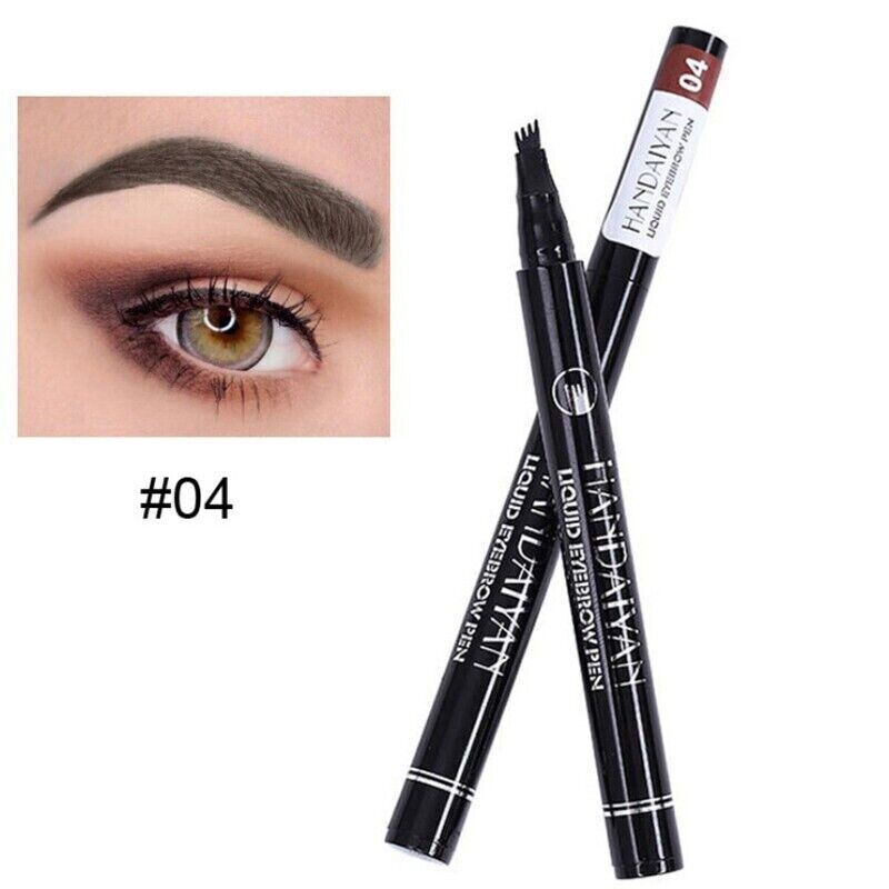 2 Pack Long-Lasting Liquid Tattoo Eyebrow Pens: 4 Tips, 3D Fork Microblading Ink