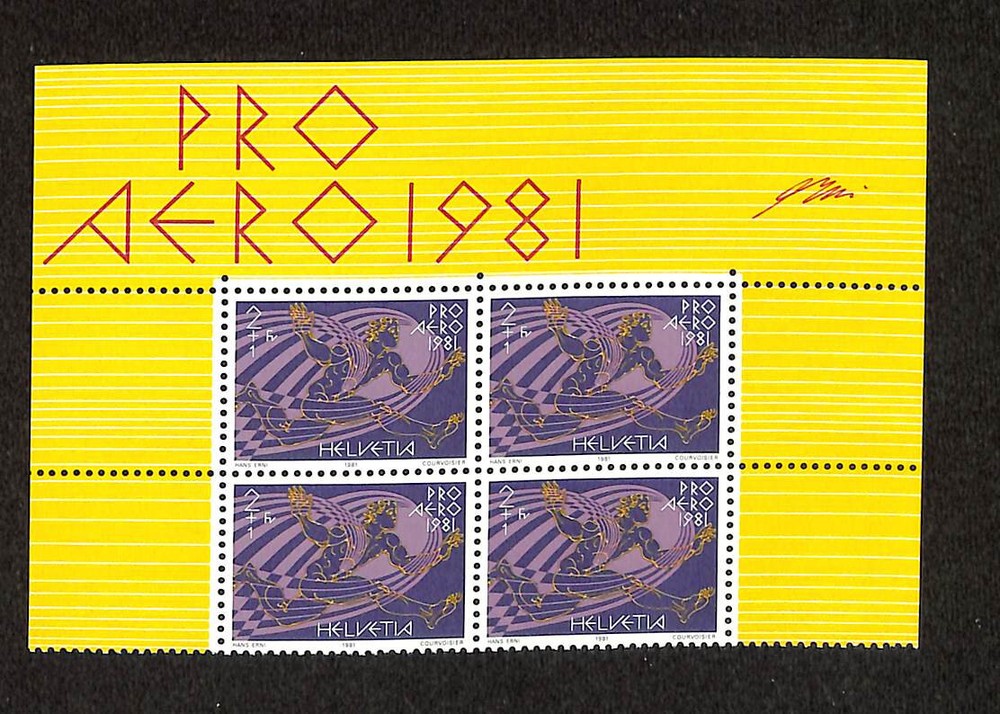 Switzerland, Postage Stamp, #B479 Block Mint NH, 1981 Icarus (BB)